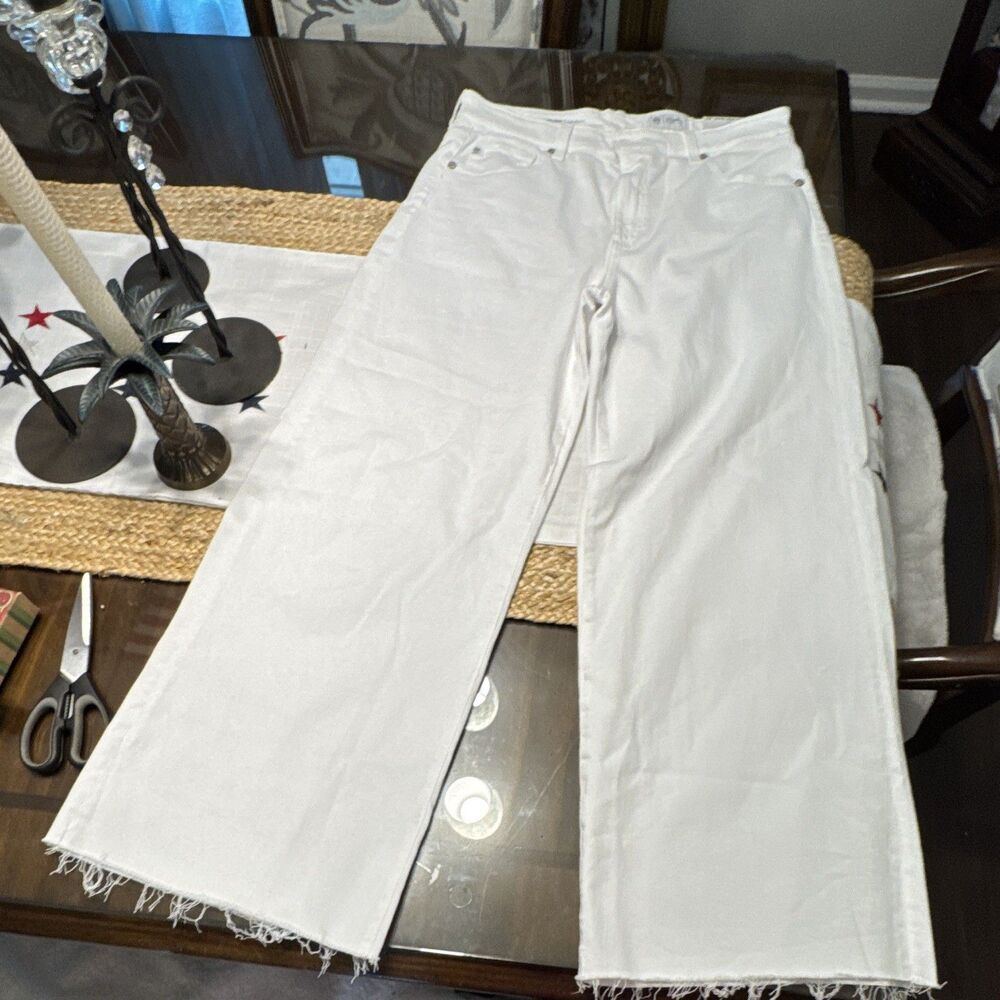 AG Adriano Goldschmied White Wide-Leg Skinny Jeans